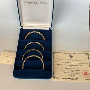 NIB Camrose & Kross JB Kennedy 4 bangle bracelets 24kt YGP